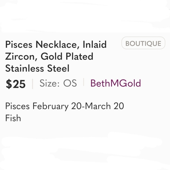 Pisces Necklace Inlaid Zircon Gold Plated Stainless Steel - Picture 5 of 14
